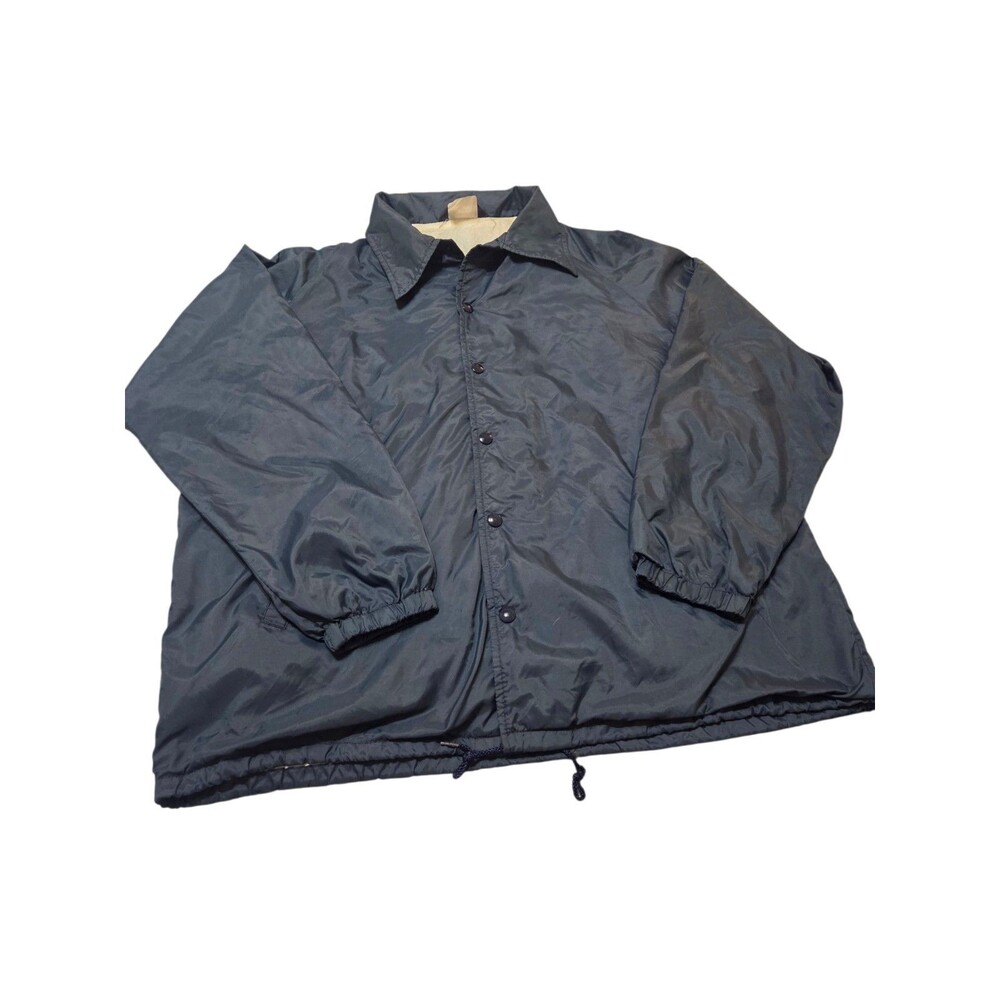 Vintage Sportsmaster Coaches Jacket Mens XL Blue Snaps Made in USA Nylon B37